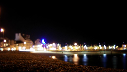 Photo d'un port en Bretagne, by night