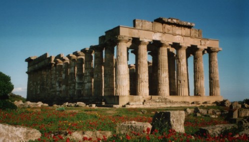 Photo couleur du temple romain de Selinonte - Sicile